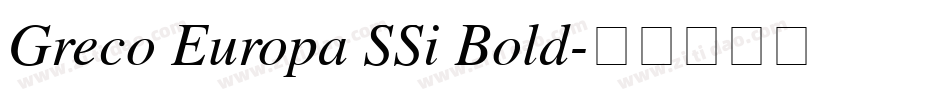 Greco Europa SSi Bold字体转换
